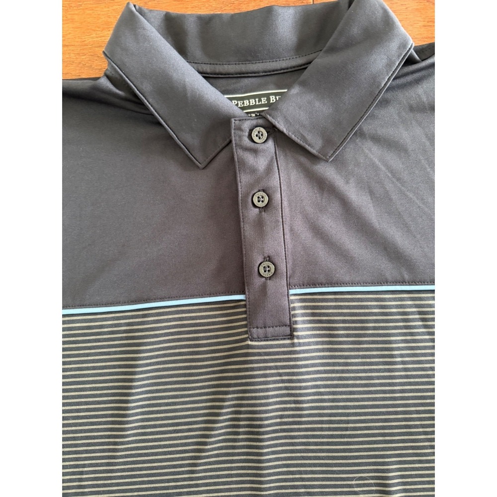 Pebble Beach Dry-Luxe Performance Brown Polo Short Sleeve Shirt Men's Lg  Golf